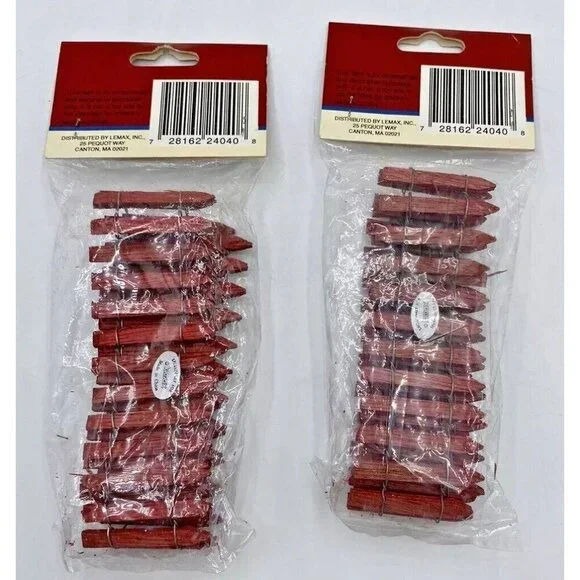 Vtg 90s Lemax Wired Wooden Fence Lot 2 Christmas Village 18 In Holiday Retro - Picture 2 of 11